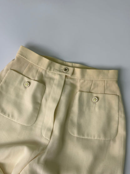 Chanel Boutique Beige Wide Leg Trousers