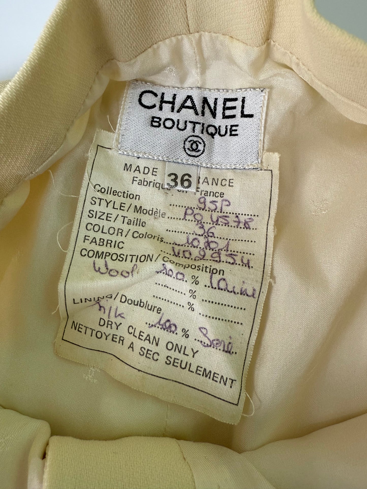 Chanel Boutique Beige Wide Leg Trousers