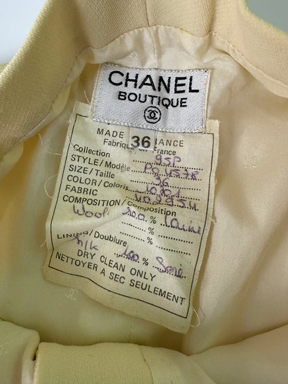 Chanel Boutique Beige Wide Leg Trousers