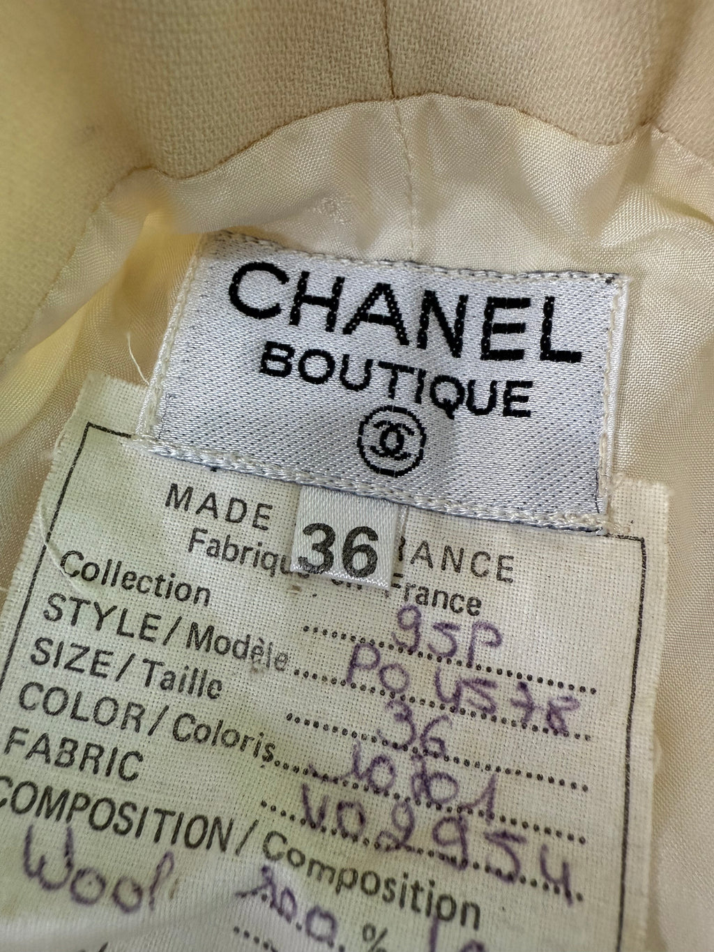 Chanel Boutique Beige Wide Leg Trousers
