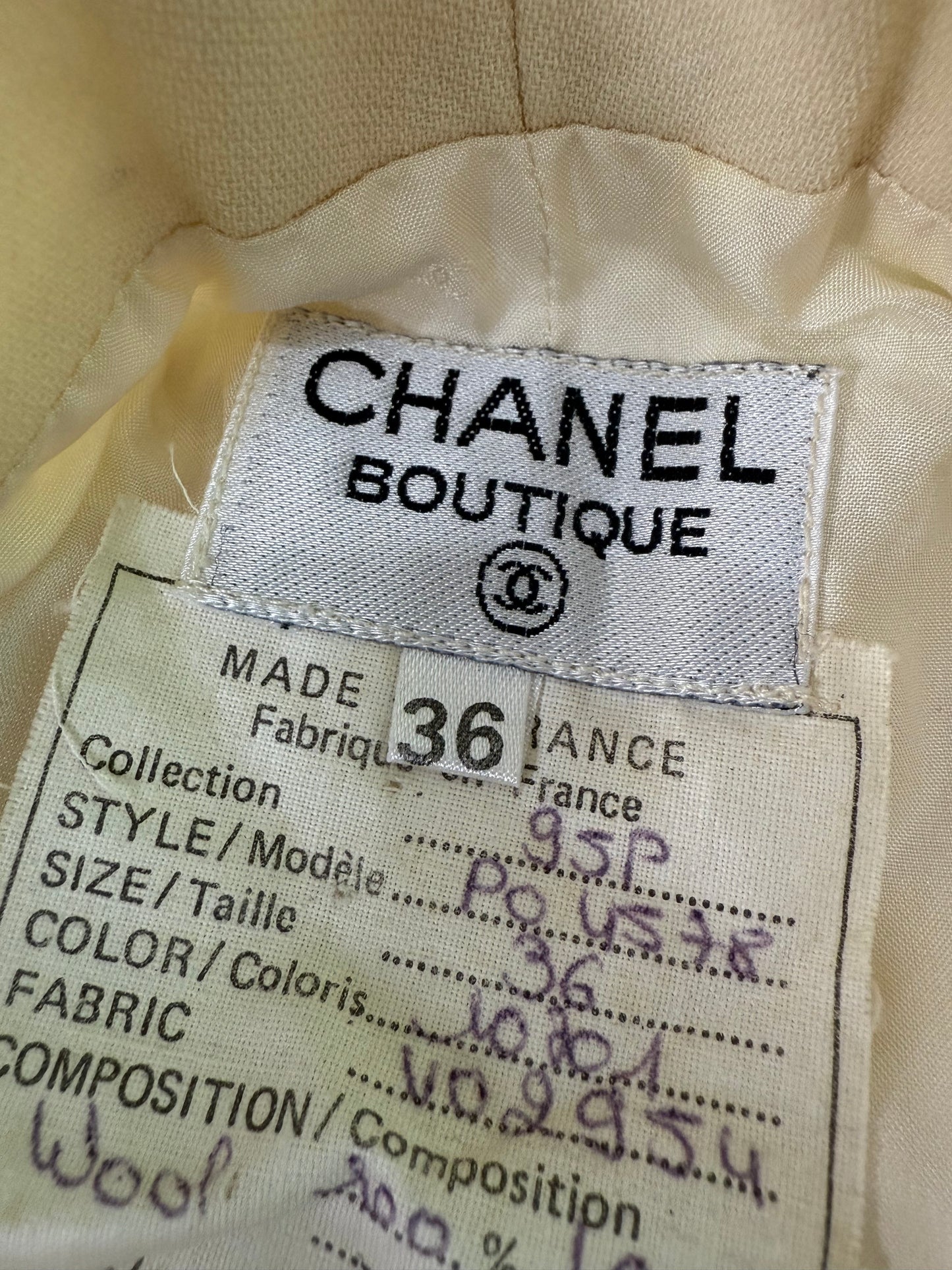 Chanel Boutique Beige Wide Leg Trousers