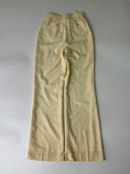 Chanel Boutique Beige Wide Leg Trousers