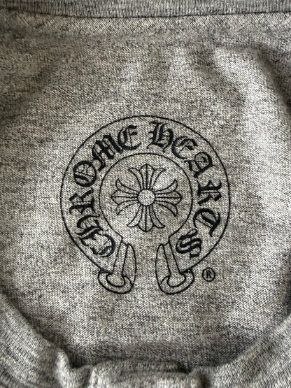 Chrome Hearts Gray BS Fleur Button Henley Neck Short Sleeve