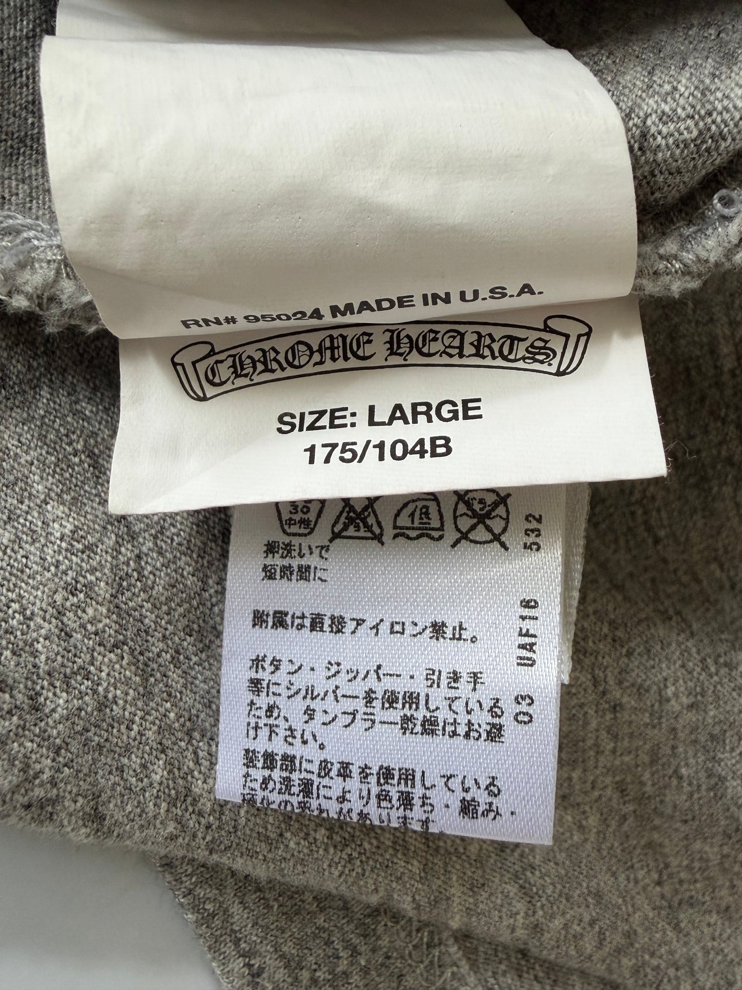Chrome Hearts Gray BS Fleur Button Henley Neck Short Sleeve