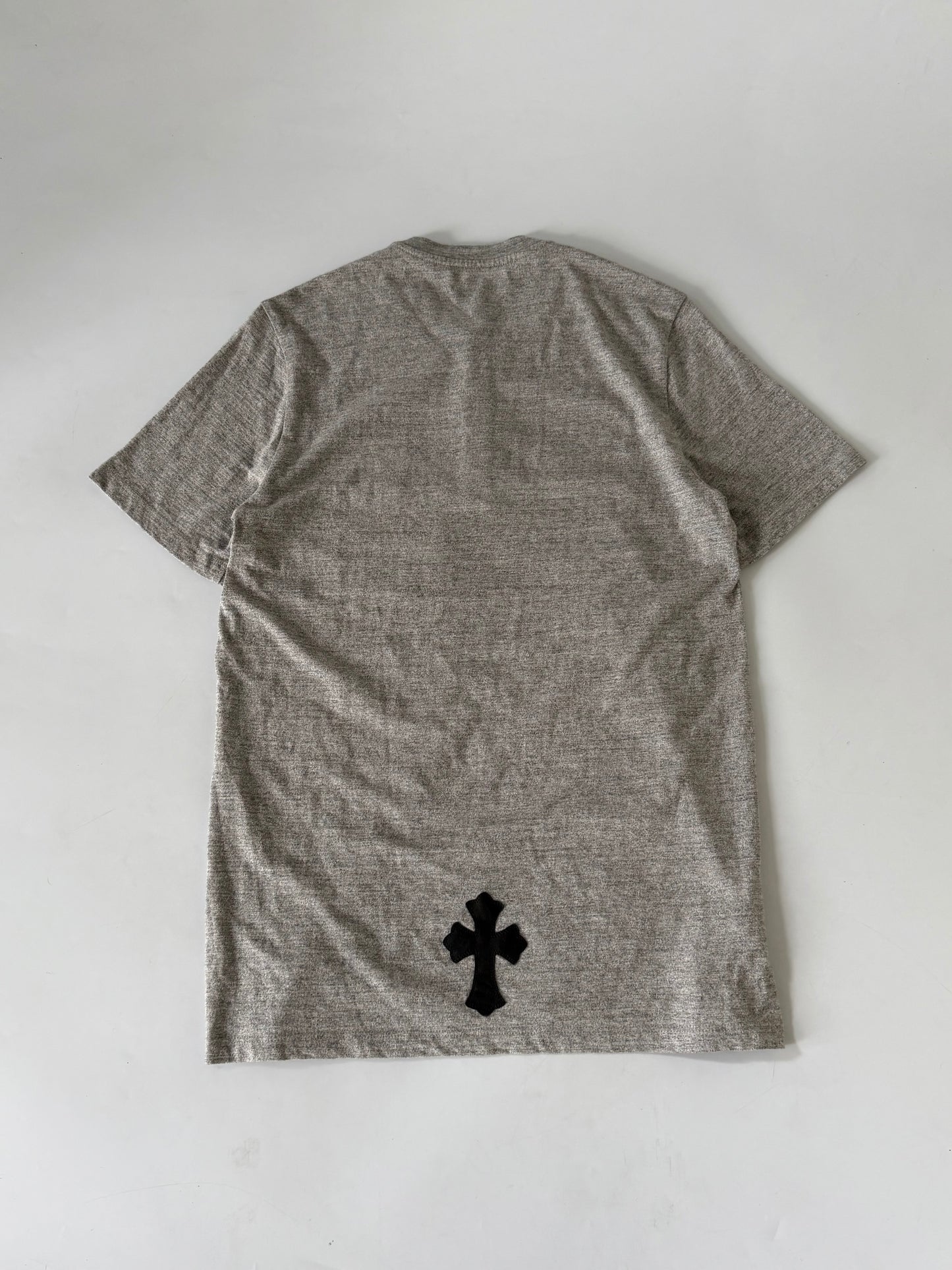 Chrome Hearts Gray BS Fleur Button Henley Neck Short Sleeve