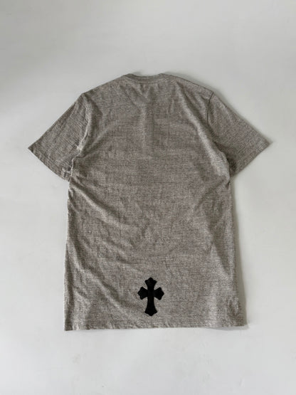 Chrome Hearts Gray BS Fleur Button Henley Neck Short Sleeve