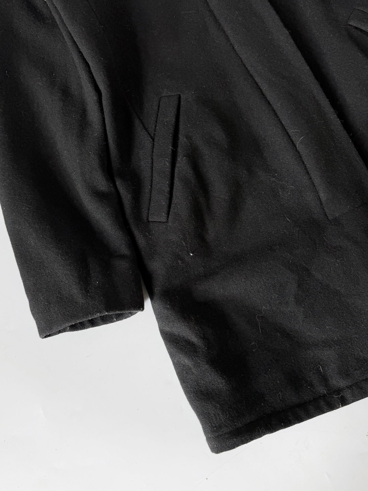 Helmut Lang 1998 Black Long Wool Coat