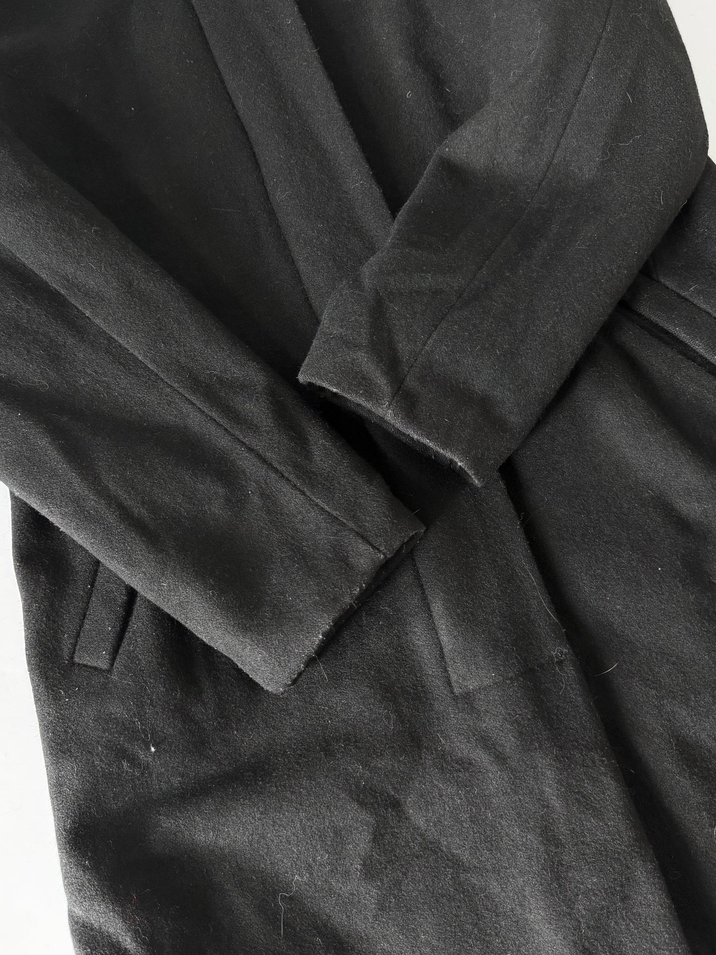Helmut Lang 1998 Black Long Wool Coat
