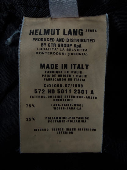 Helmut Lang 1998 Black Long Wool Coat