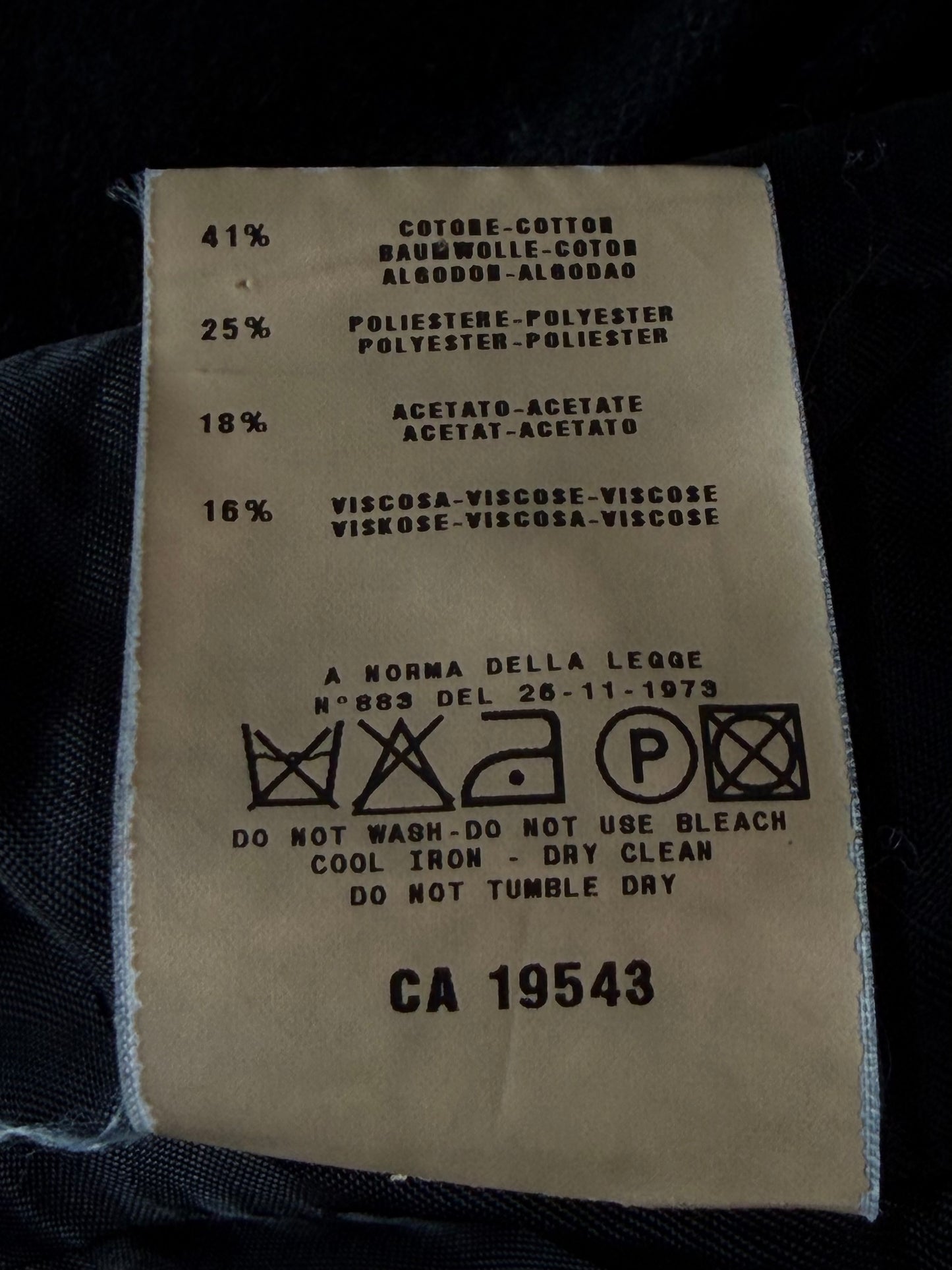Helmut Lang 1998 Black Long Wool Coat