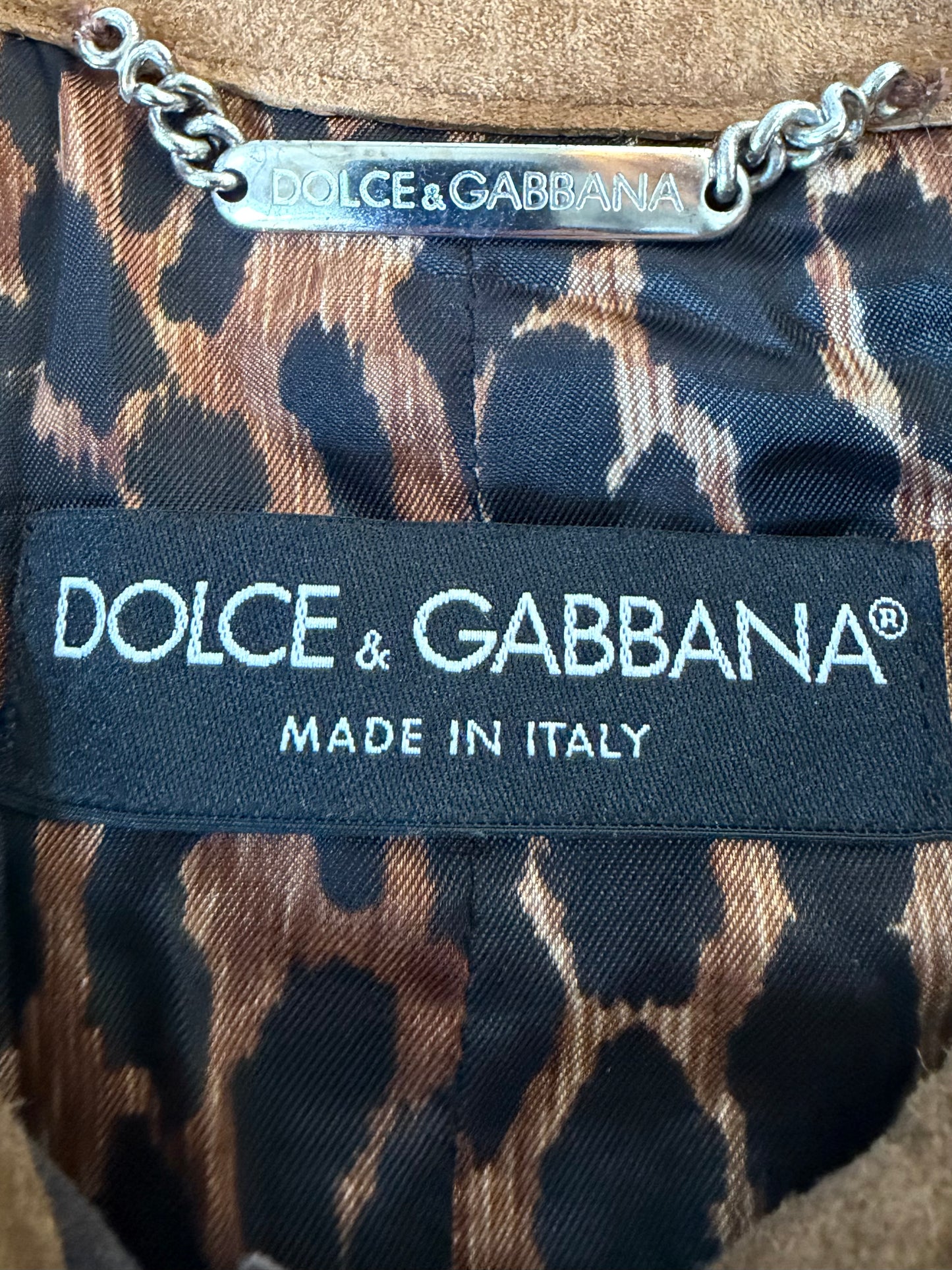 Dolce & Gabbana Brown Butterfly Suede Coat