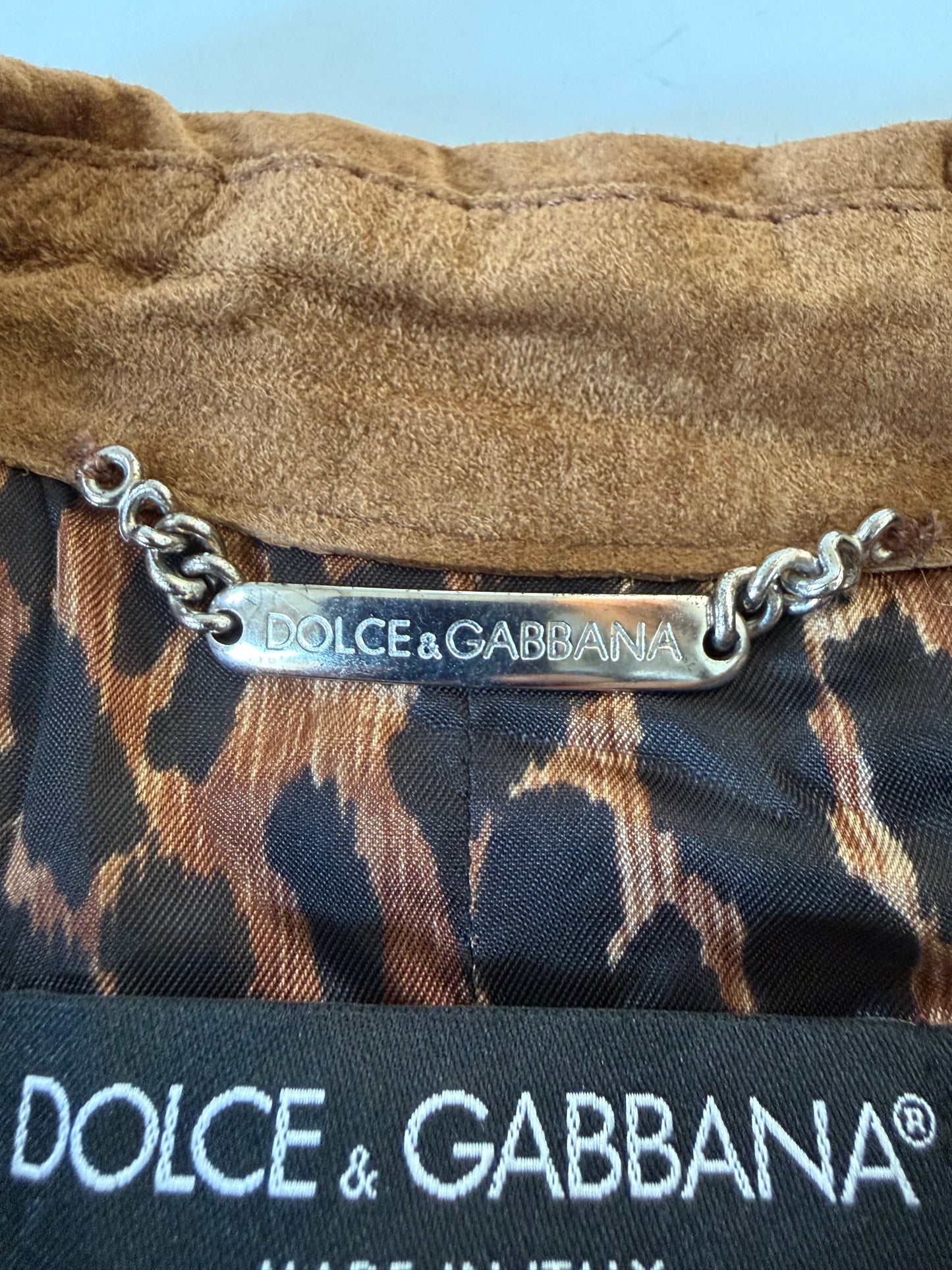 Dolce & Gabbana Brown Butterfly Suede Coat