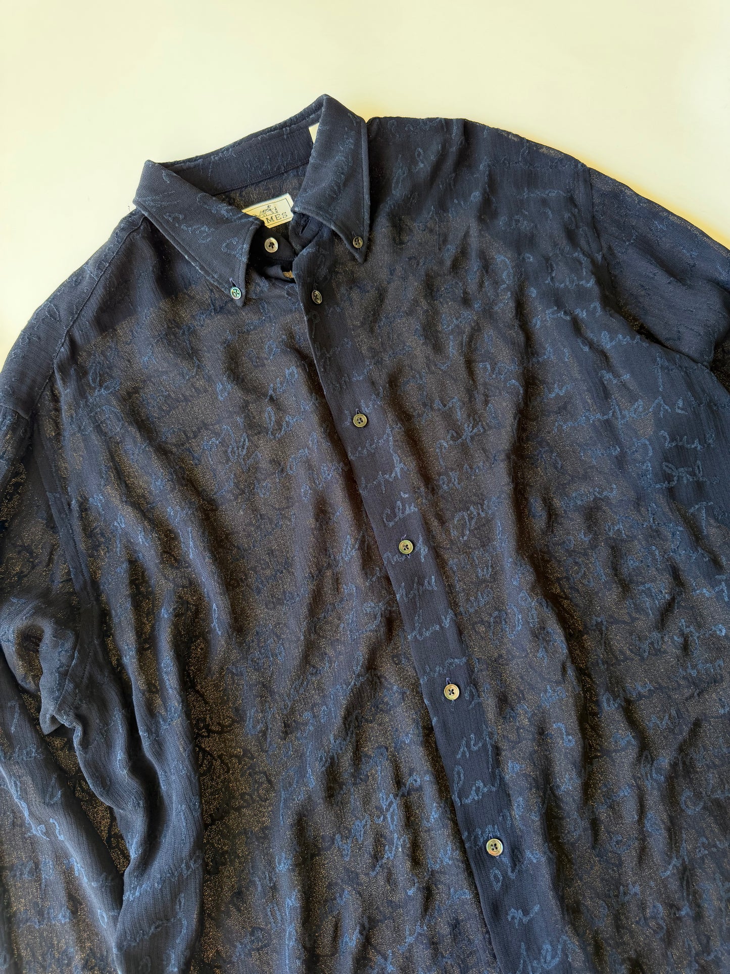 Hermes Script Button Down Shirt
