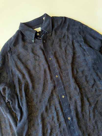 Hermes Script Button Down Shirt