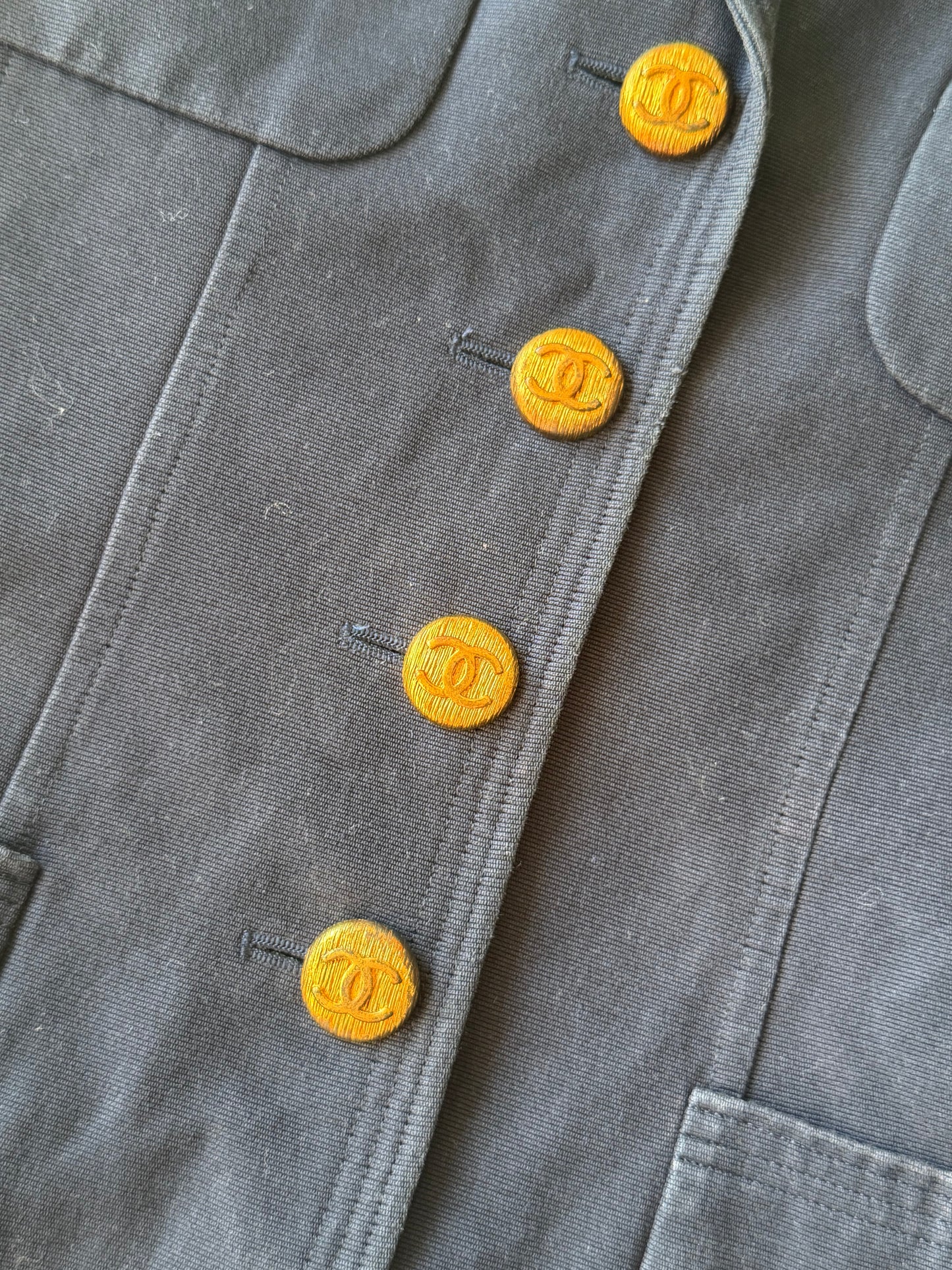 Vintage Chanel Boutique Navy Blue Blazer