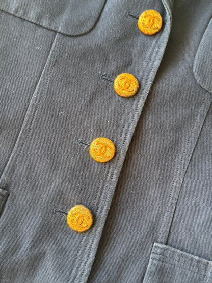 Vintage Chanel Boutique Navy Blue Blazer