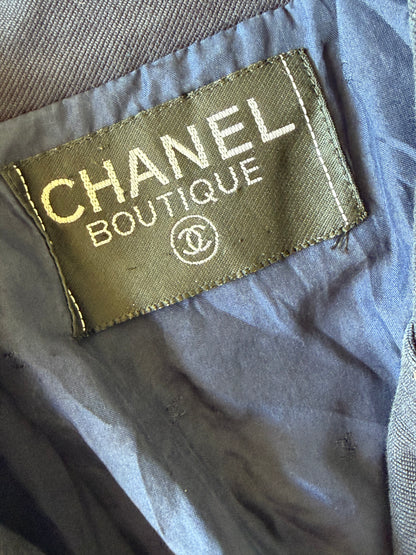 Vintage Chanel Boutique Navy Blue Blazer