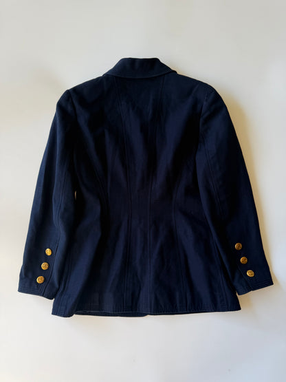 Vintage Chanel Boutique Navy Blue Blazer