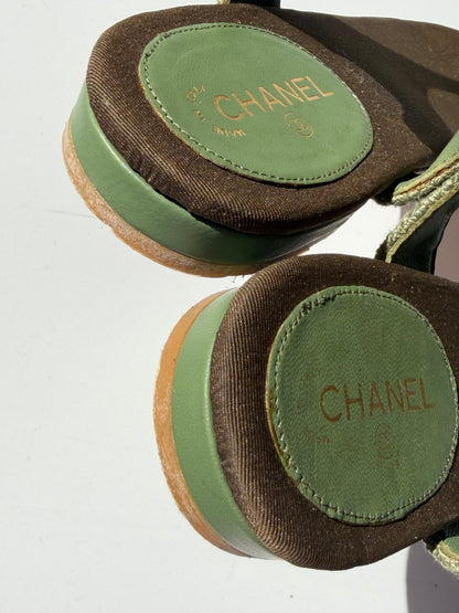 Chanel Tweed Charm Sandals
