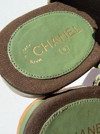 Chanel Tweed Charm Sandals