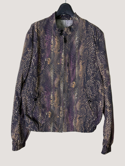 Yves Saint Laurent Purple and Gold Snakeskin Blouson Jacket