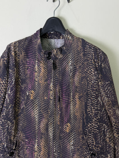 Yves Saint Laurent Purple and Gold Snakeskin Blouson Jacket