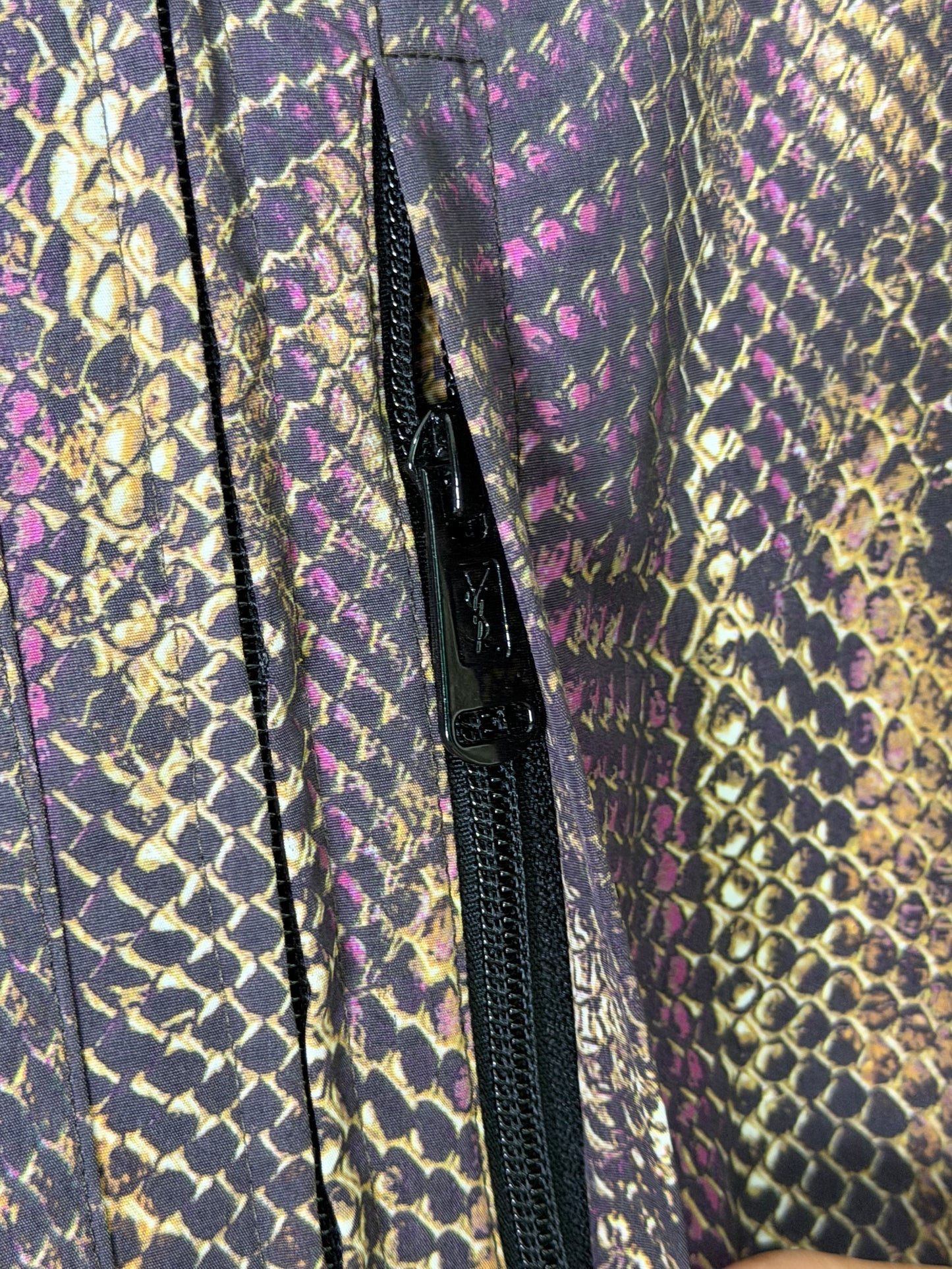 Yves Saint Laurent Purple and Gold Snakeskin Blouson Jacket