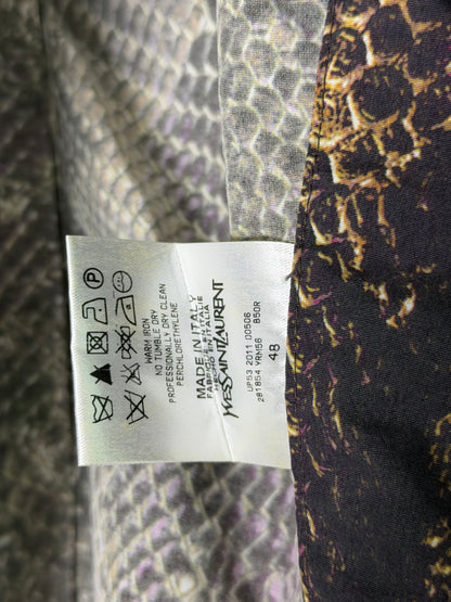 Yves Saint Laurent Purple and Gold Snakeskin Blouson Jacket