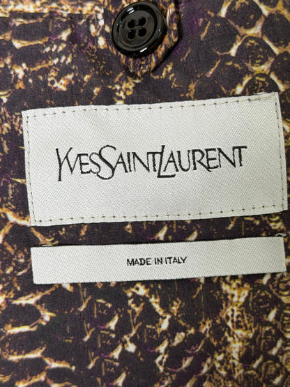 Yves Saint Laurent Purple and Gold Snakeskin Blouson Jacket