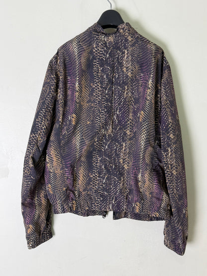 Yves Saint Laurent Purple and Gold Snakeskin Blouson Jacket