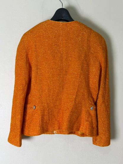 Christian Dior Boutique Embellished Orange Tweed Jacket