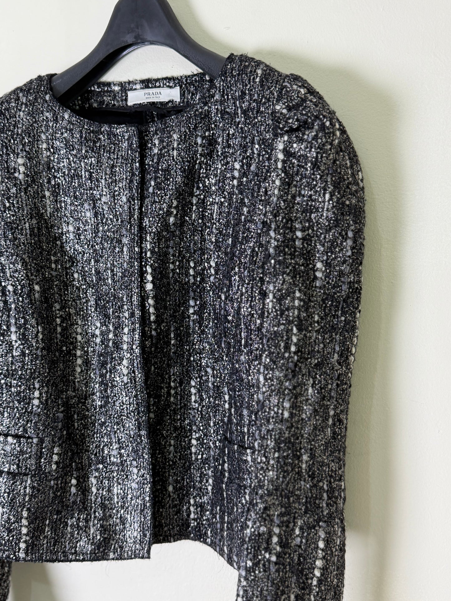 Prada Black Fiber Tweed Jacket