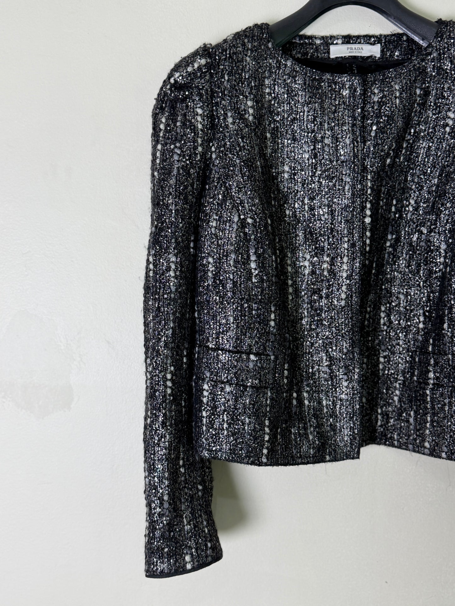 Prada Black Fiber Tweed Jacket