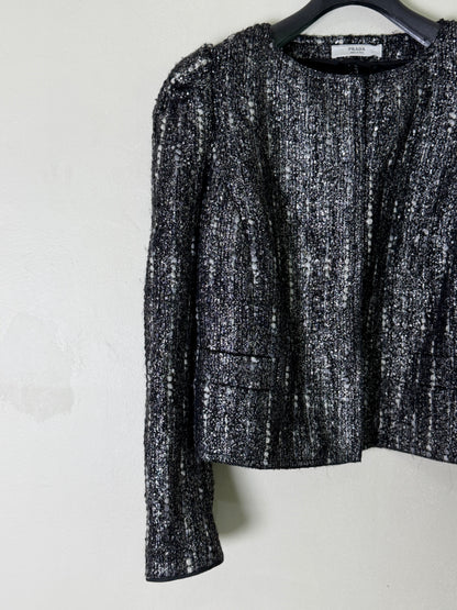 Prada Black Fiber Tweed Jacket