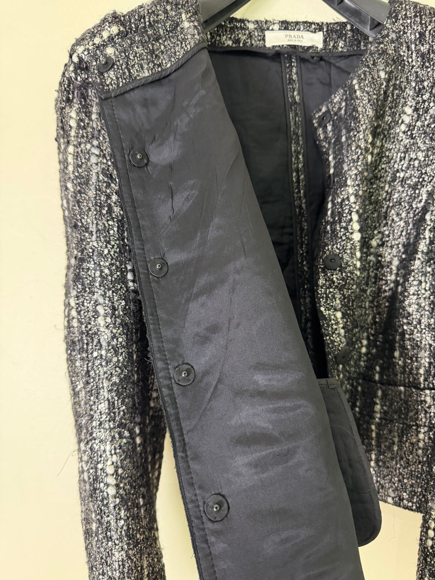 Prada Black Fiber Tweed Jacket