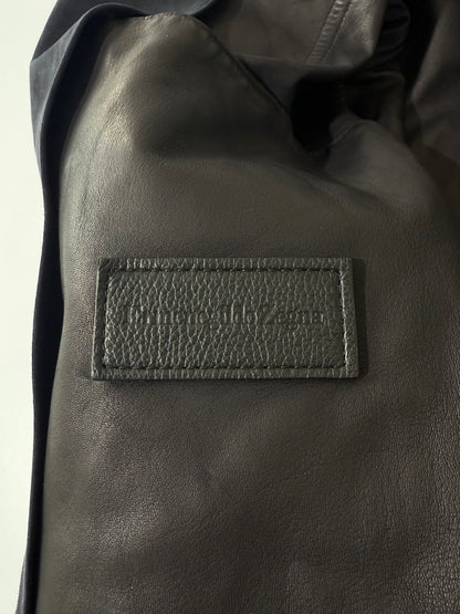 Ermenegildo Zegna Black Leather Suede Jacket