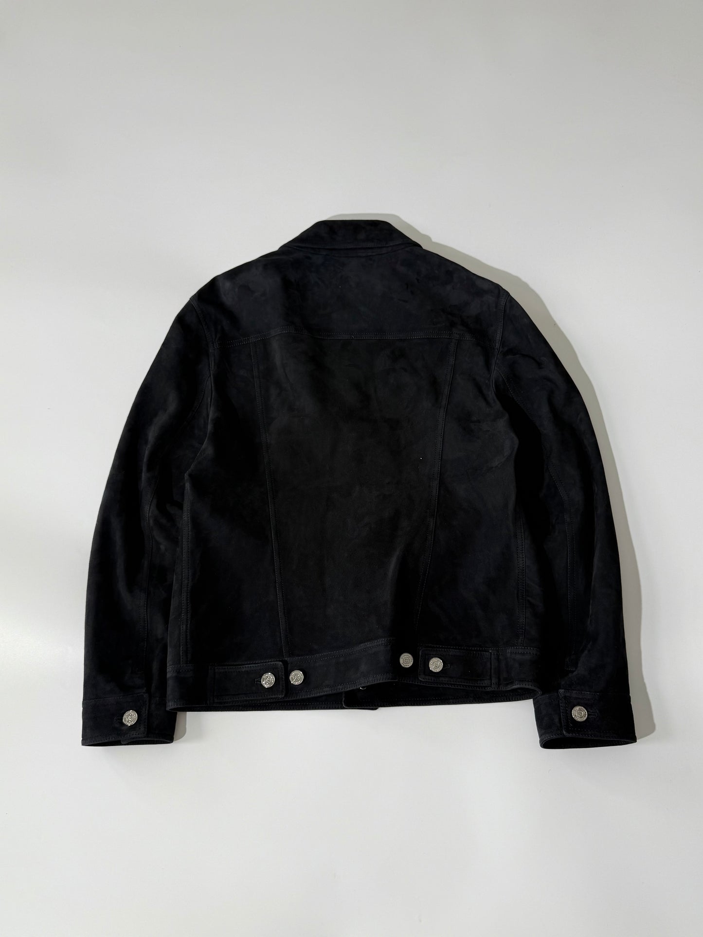 Ermenegildo Zegna Black Leather Suede Jacket