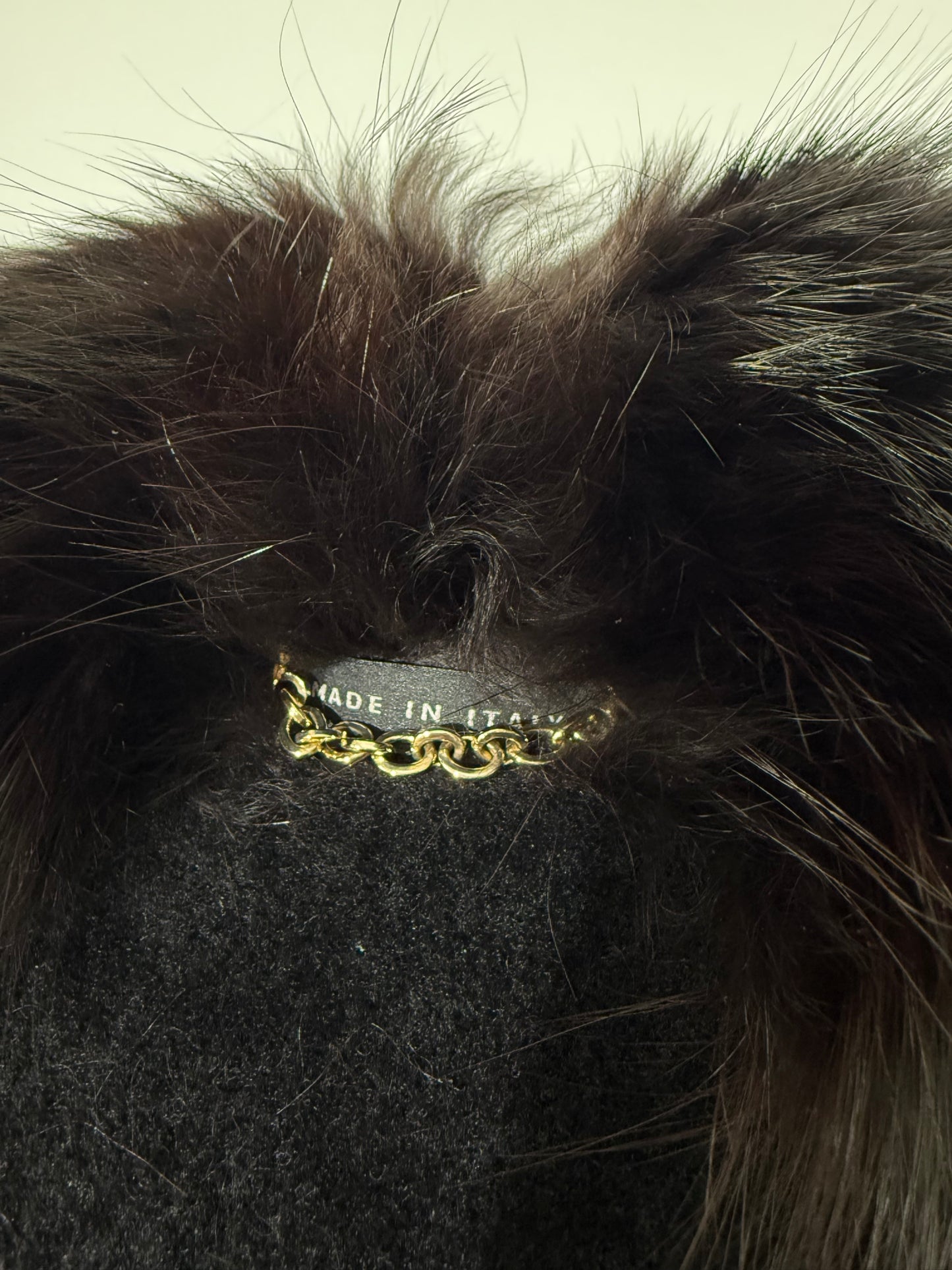Gucci by Tom Ford Black Fur Collar Shearling Jacket