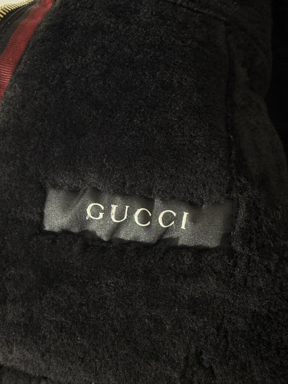 Gucci by Tom Ford Black Fur Collar Shearling Jacket