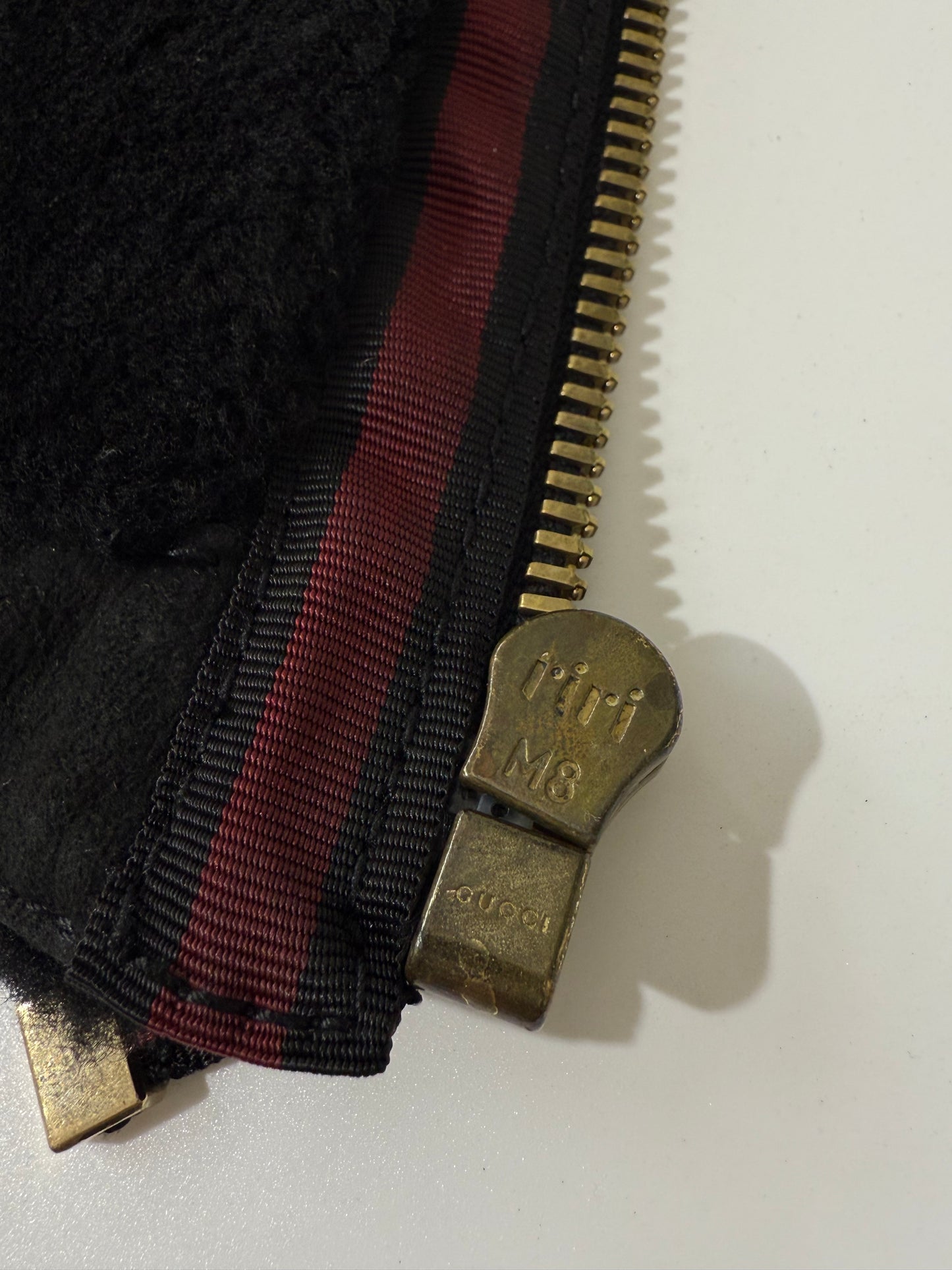 Gucci by Tom Ford Black Fur Collar Shearling Jacket