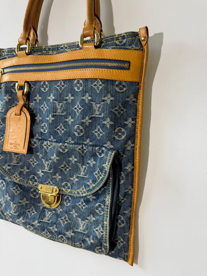 2005 Louis Vuitton Denim Monogram Sac Plat Bag