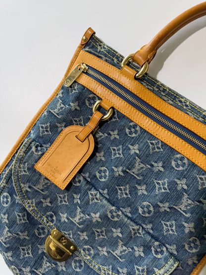 2005 Louis Vuitton Denim Monogram Sac Plat Bag