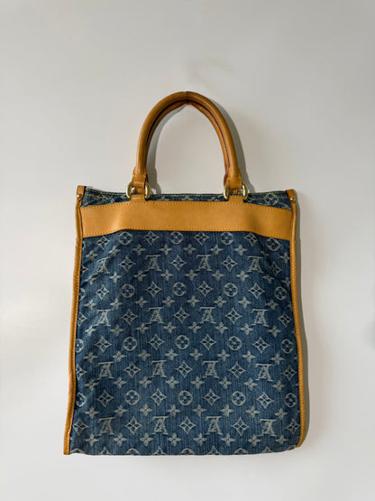 2005 Louis Vuitton Denim Monogram Sac Plat Bag