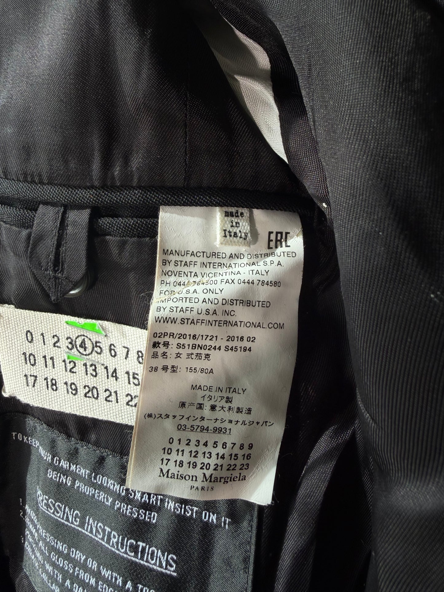 Maison Margiela Line 4 Black Collarless Jacket