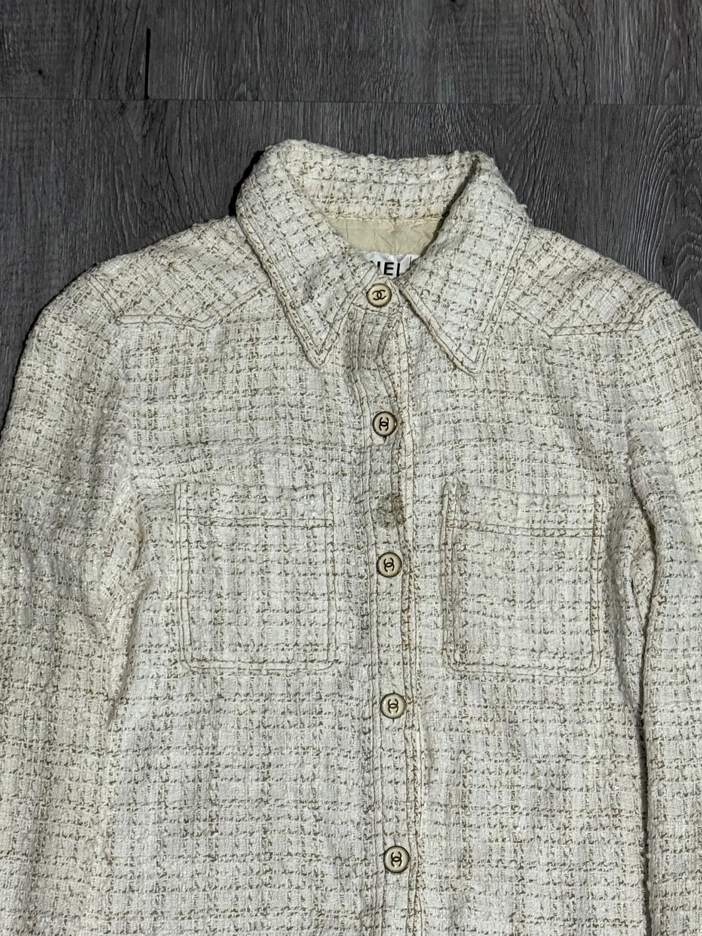 Chanel Beige Tweed Shirt