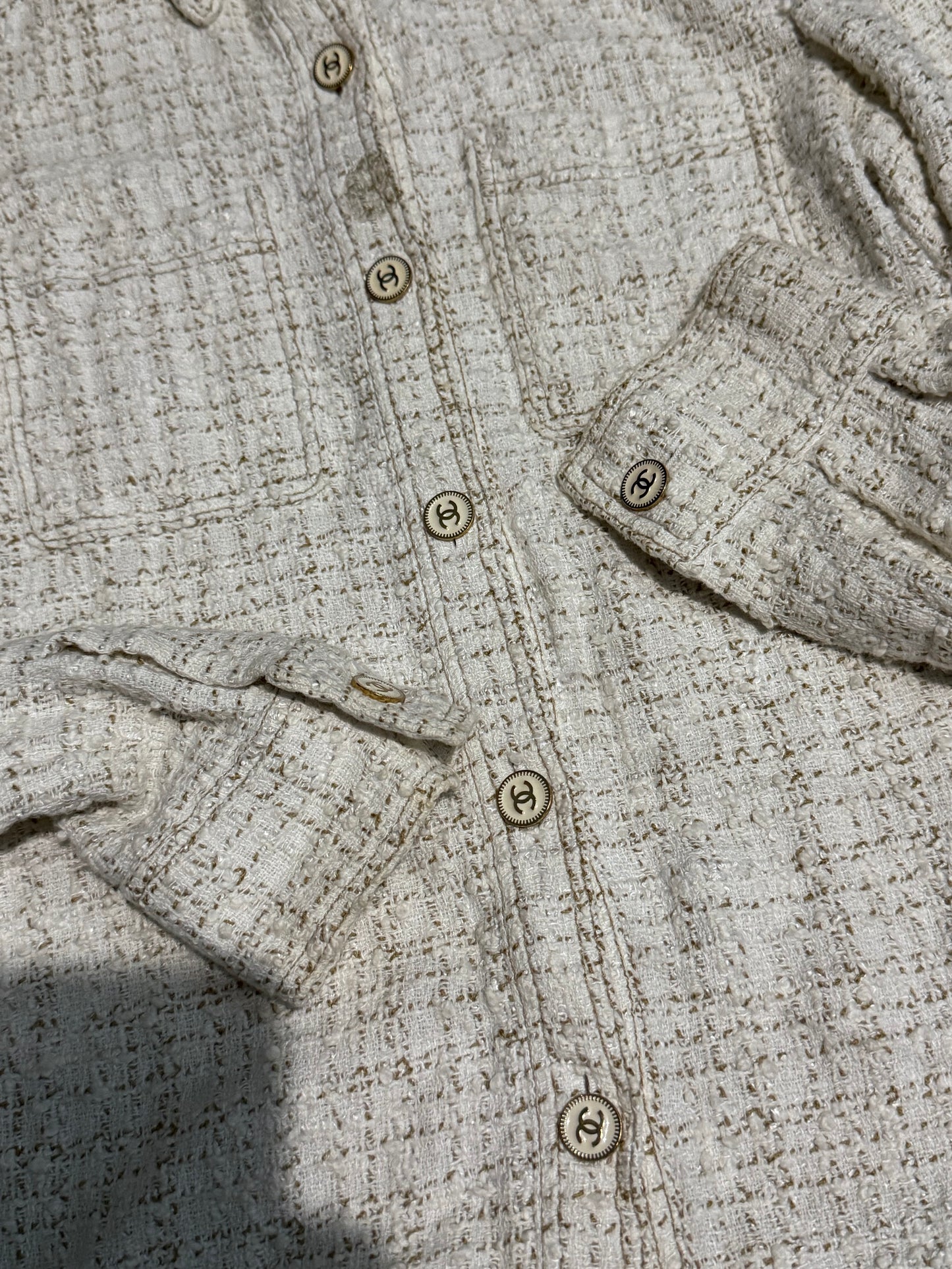 Chanel Beige Tweed Shirt
