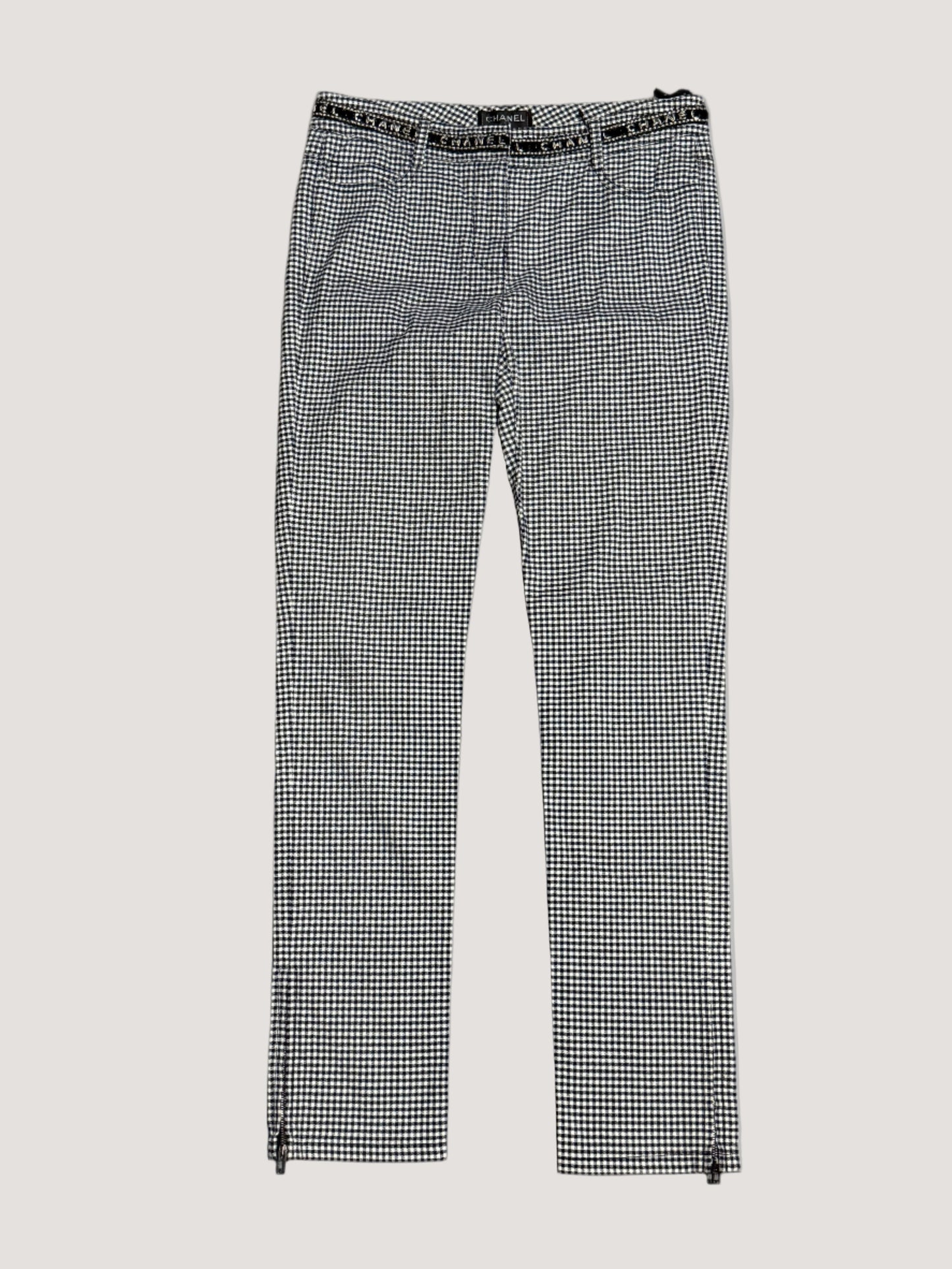 Chanel Cotton Elastane Pants Navy White