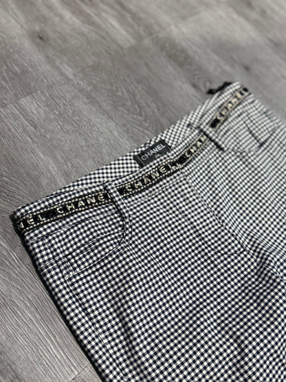 Chanel Cotton Elastane Pants Navy White
