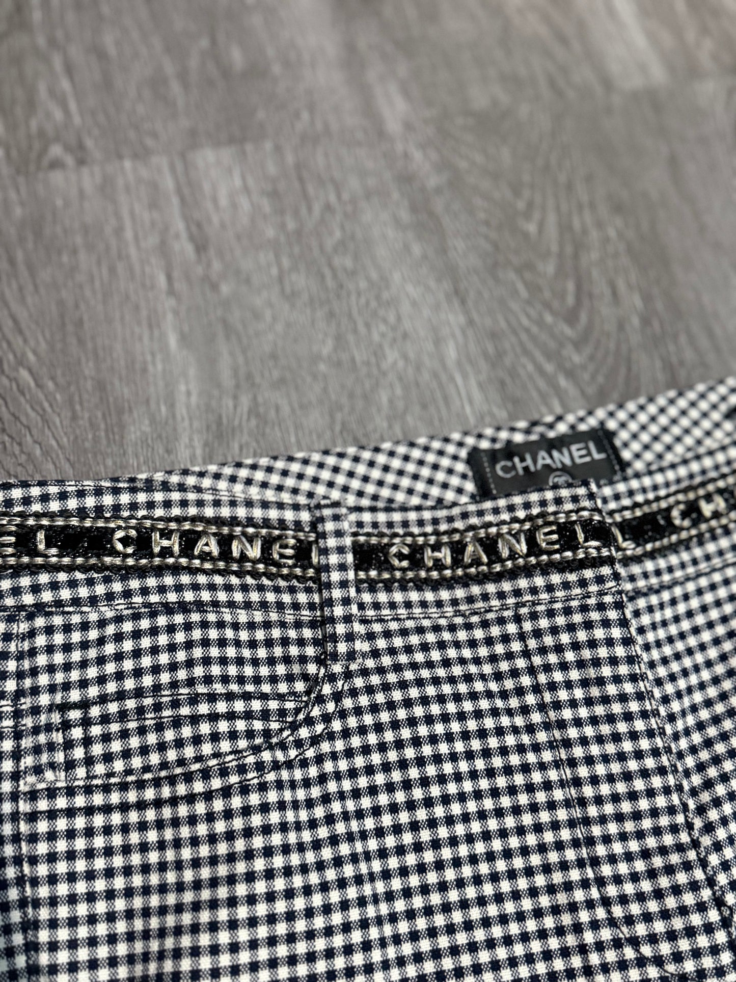 Chanel Cotton Elastane Pants Navy White