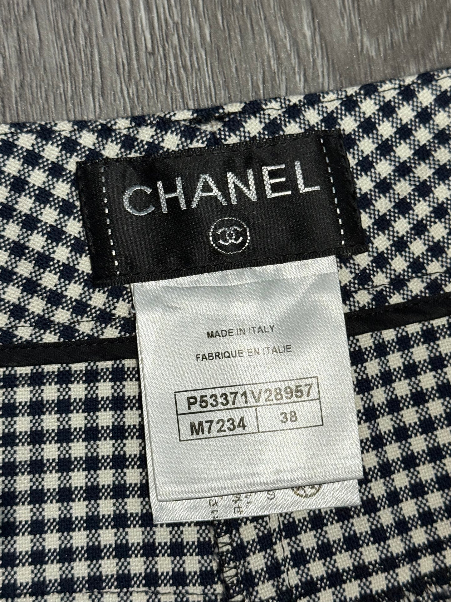 Chanel Cotton Elastane Pants Navy White